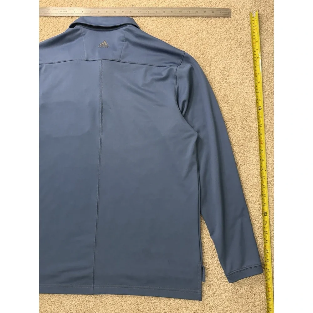 Adidas ClimaCool Golf Polo Shirt Mens Medium Blue Long Sleeve‎ Performance